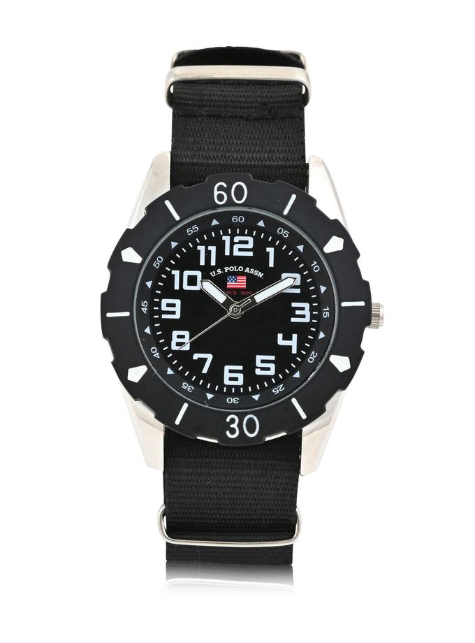 USPA JUNIOR BLACK NYLON STRAP WATCH Free shipping