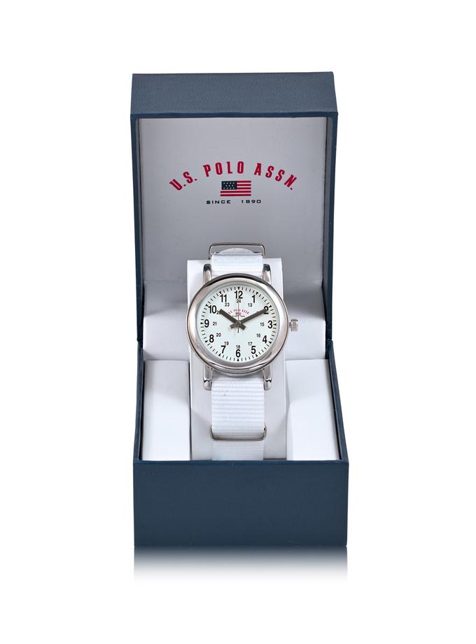 USPA JUNIOR WHITE NYLON STRAP WATCH On Sale