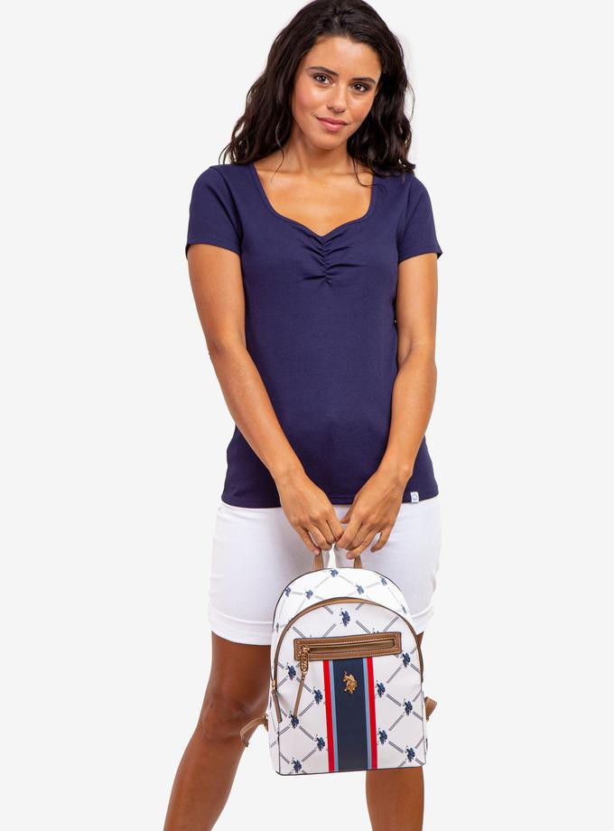 USPA KNOTCHED RIB SHORT SLEEVE TOP Best Buy