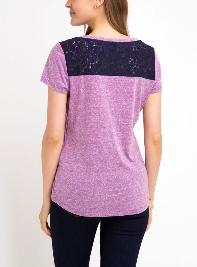 USPA LACE SHOULDER AND POCKET T-SHIRT Best Seller