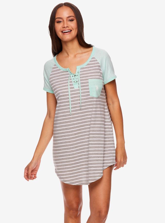 USPA LACE UP STRIPE DORM SHIRT Best Seller