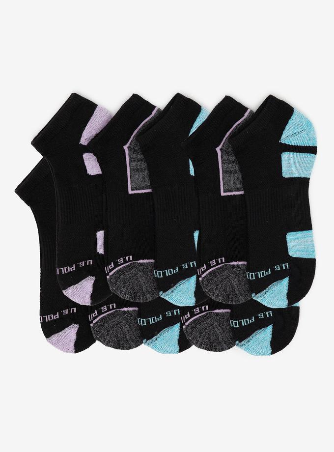 USPA LADIES 10PK BLACK LOW CUT TIPPED SOCKS Free shipping