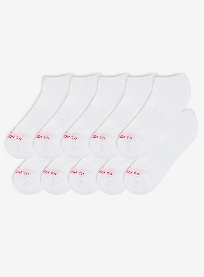 USPA LADIES 10PK WHITE LOW CUT SOCKS Same Day Delivery