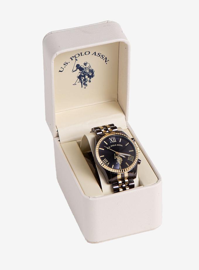 USPA LADIES BLACK AND GOLD BRACELET WATCH For Sale