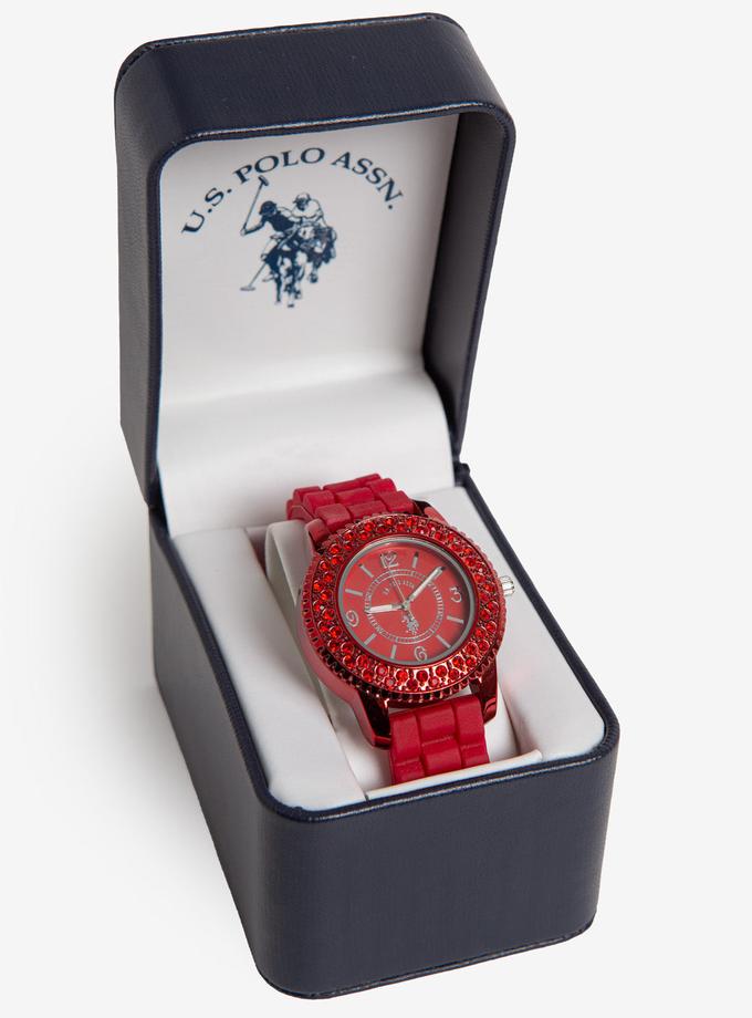 USPA LADIES BURGANDY RUBBER STRAP WATCH Best Seller