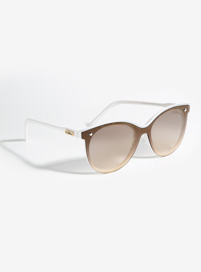 USPA LADIES CAT-EYE SHIELD ENAMEL TOP RIM SUNGLASSES New Arrival