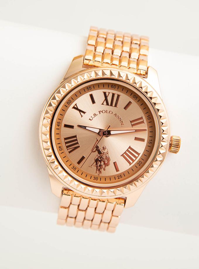 USPA LADIES CLASSIC ROSE GOLD LINK WATCH Same Day Delivery