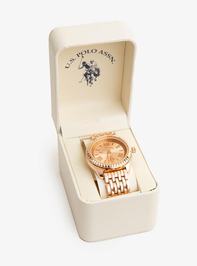 USPA LADIES CLASSIC ROSE GOLD LINK WATCH Same Day Delivery