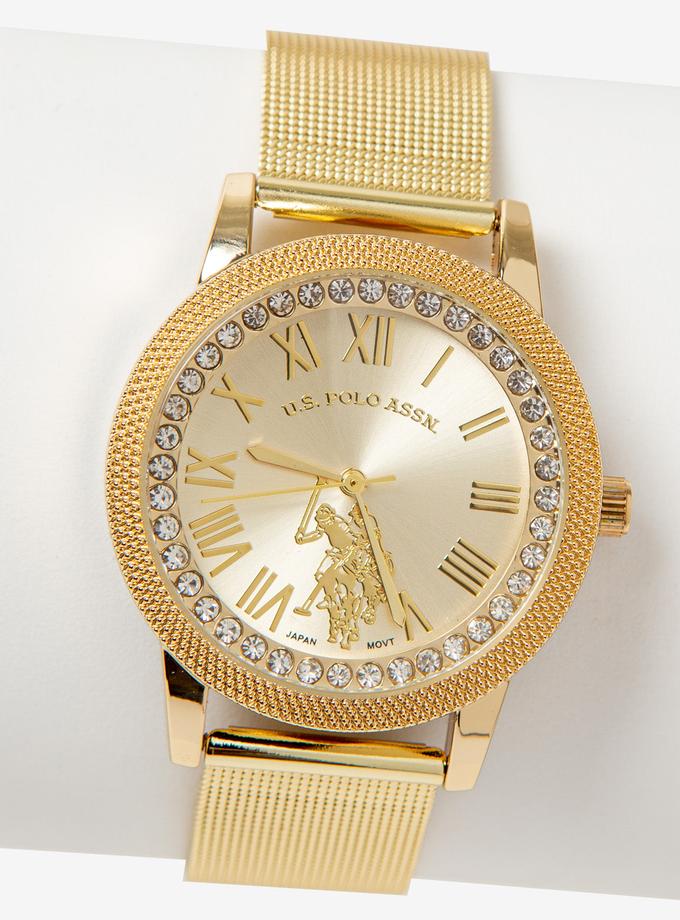 USPA LADIES GOLDTONE MESH BRACELET WATCH New Arrival