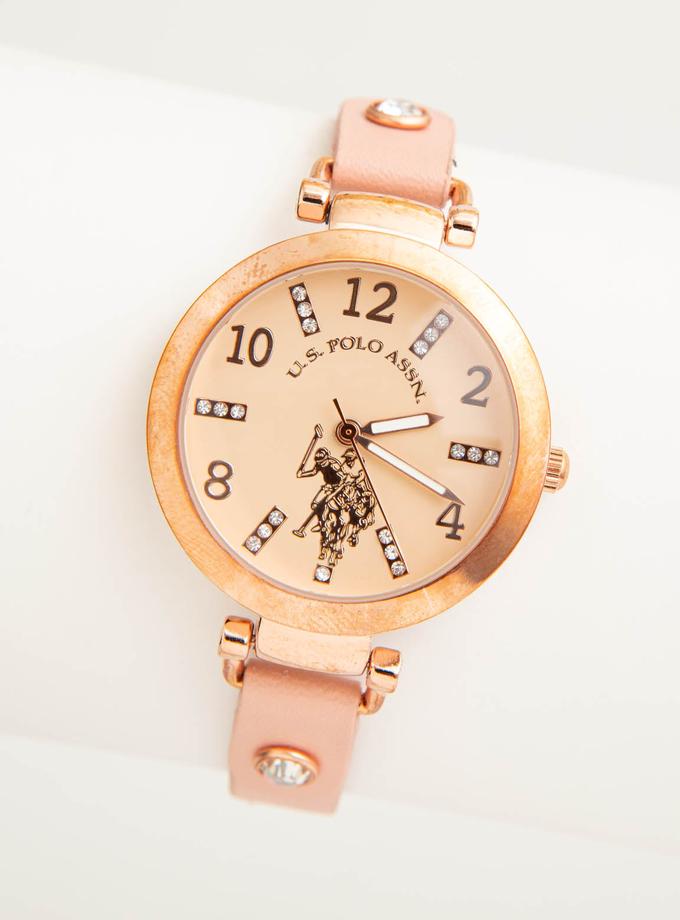 USPA LADIES PINK CRYSTAL STRAP WATCH Best Buy