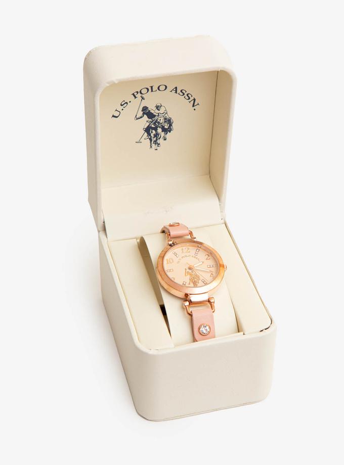 USPA LADIES PINK CRYSTAL STRAP WATCH Best Buy