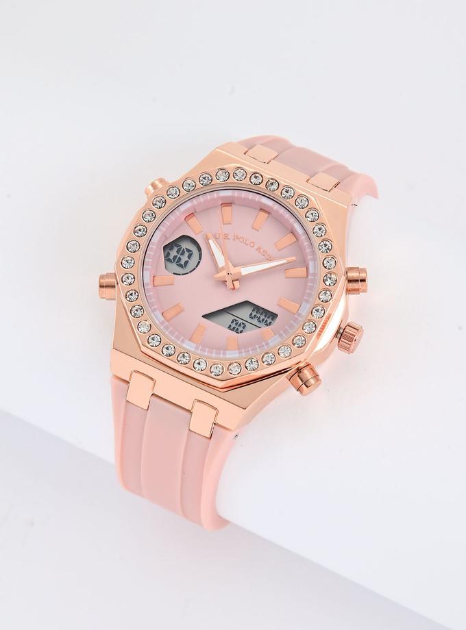 USPA LADIES PINK EMBELLISHED ANA DIGI WATCH Best Price