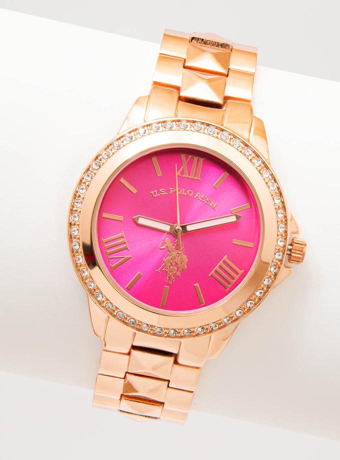 USPA LADIES PYRAMID LINK BRACELET WATCH For Sale