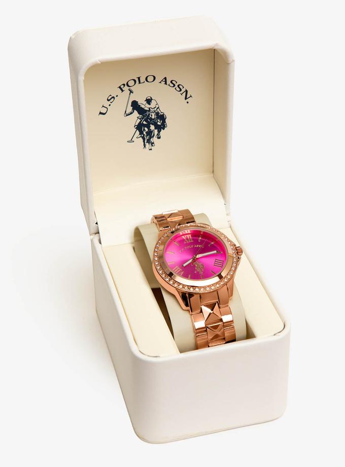 USPA LADIES PYRAMID LINK BRACELET WATCH For Sale