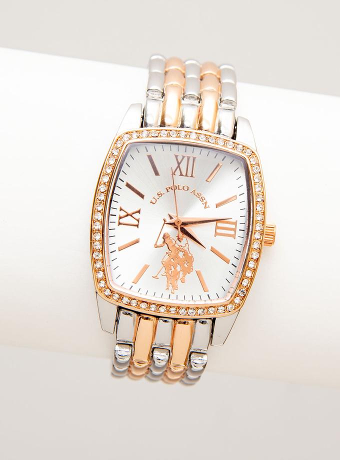 USPA LADIES ROSE GOLD TWO TONE BRACELET WATCH High Quality