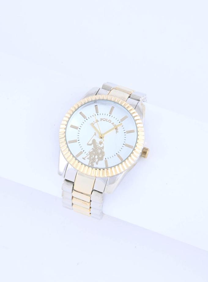 USPA LADIES SILVER AND GOLD LINK BRACELET WATCH Free shipping