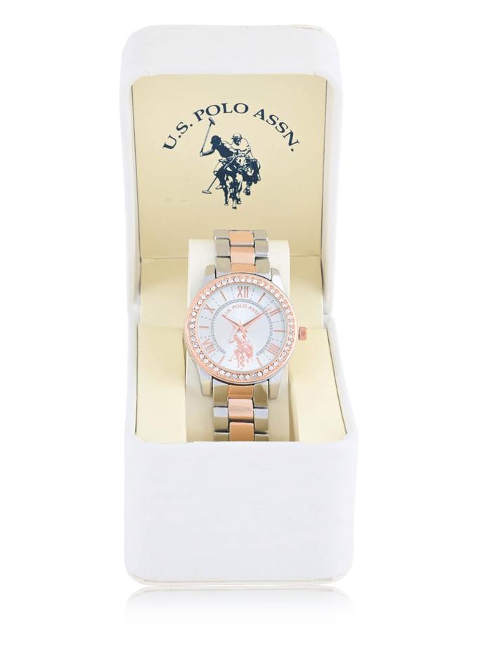 USPA LADIES SILVER AND ROSE GOLD BRACELET WATCH Same Day Delivery