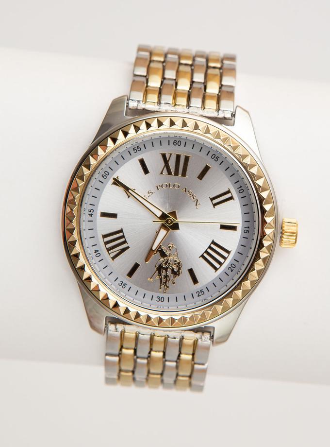 USPA LADIES SILVER GOLD LINK WATCH For Sale