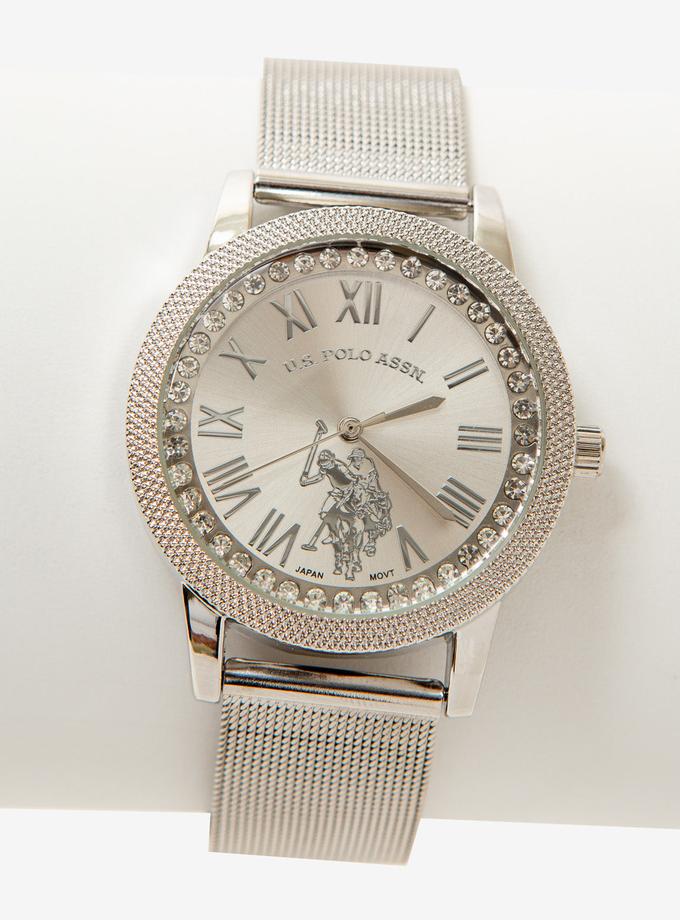 USPA LADIES SILVER MESH BRACELET WATCH For Sale