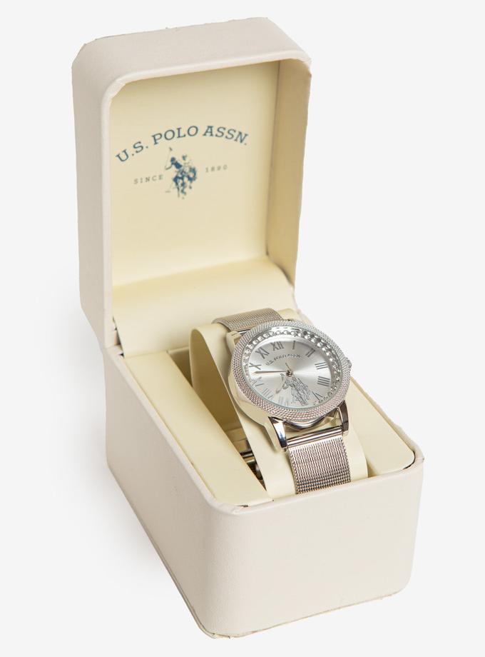 USPA LADIES SILVER MESH BRACELET WATCH For Sale