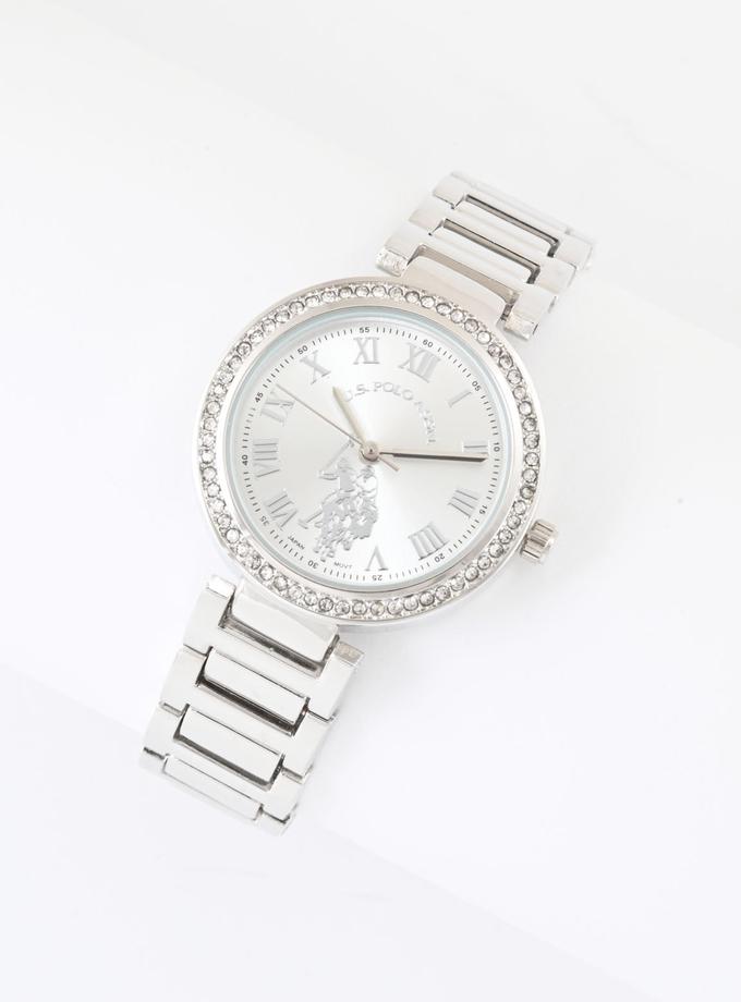 USPA LADIES SILVERTONE BRACELET WATCH Free shipping