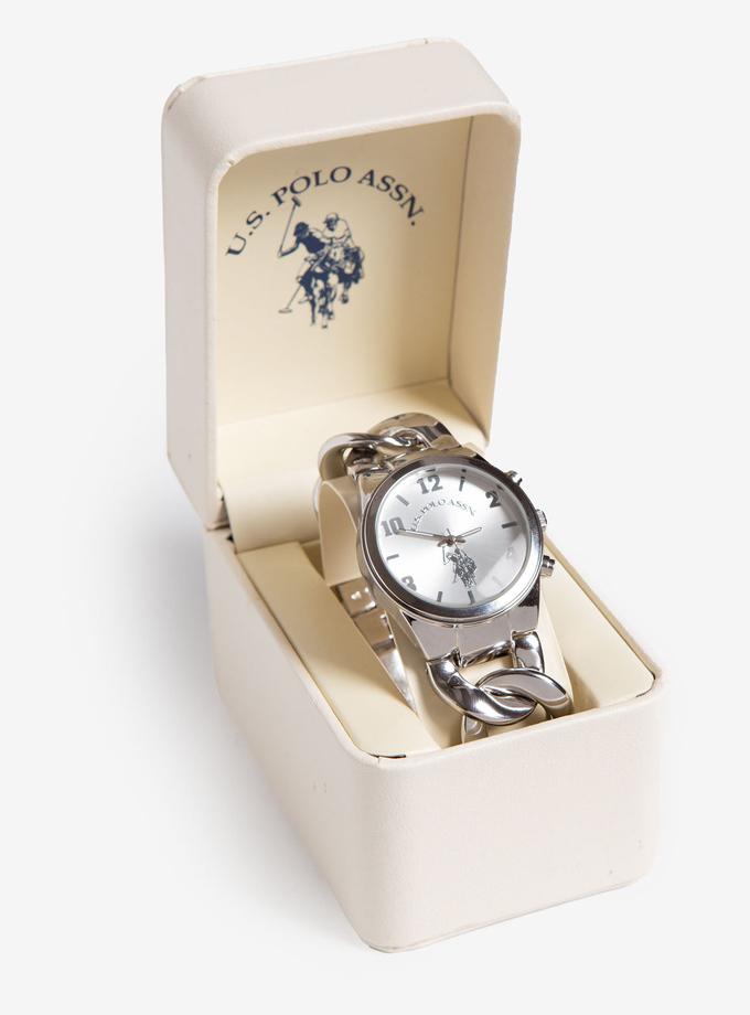 USPA LADIES SILVERTONE CHAIN WATCH Same Day Delivery