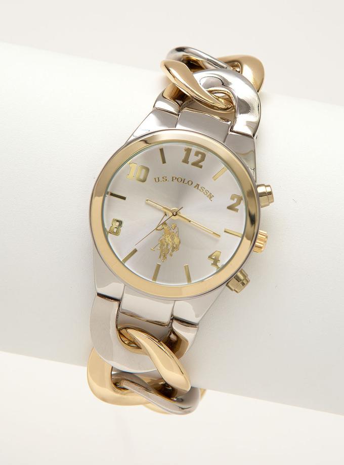 USPA LADIES TWO TONE CHAIN WATCH Best Seller