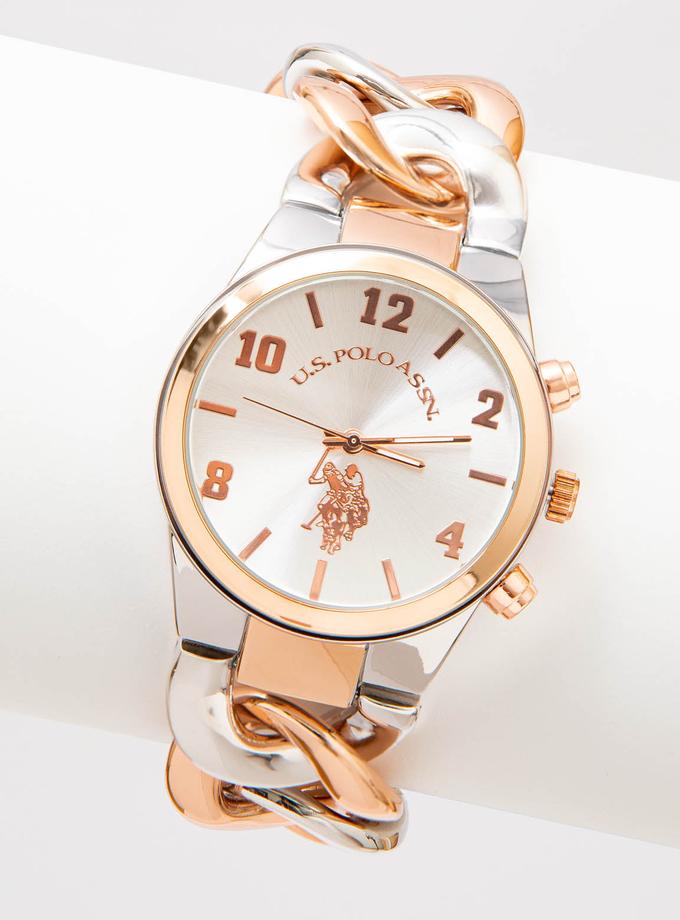 USPA LADIES TWO TONE CHAIN WATCH For Sale