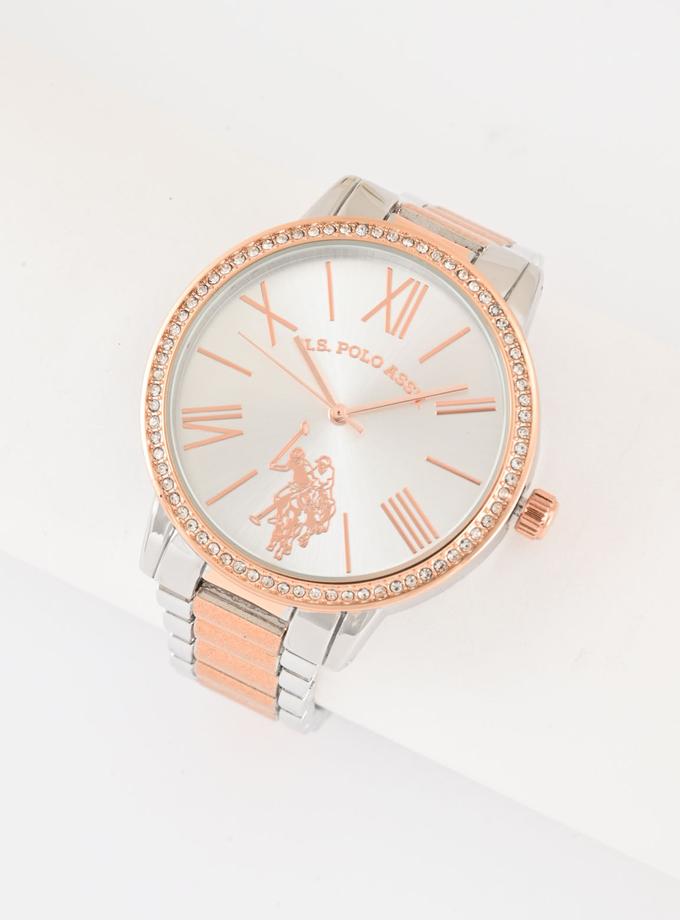 USPA LADIES TWO TONE ROSE BRACELET WATCH Best Buy