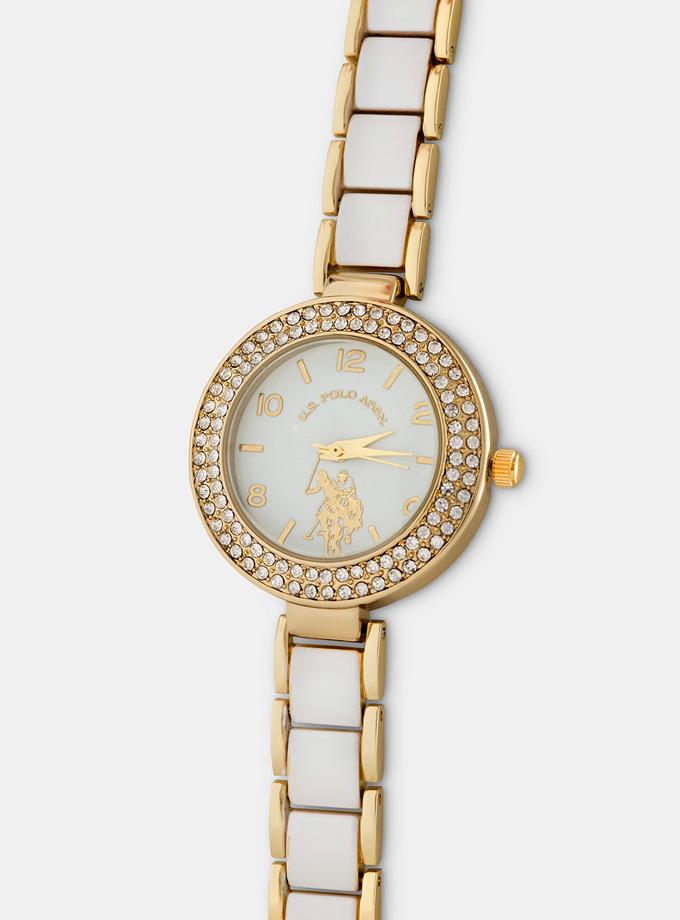 USPA LADIES WHITE AND GOLD BRACELET WATCH Best Buy