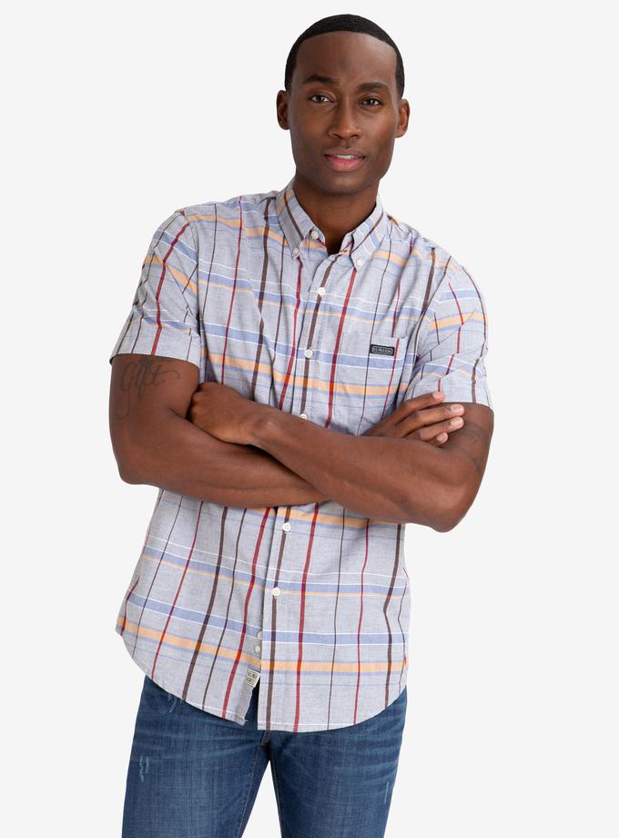 USPA LARGE PLAID HEATHER POPLIN SHIRT On Sale