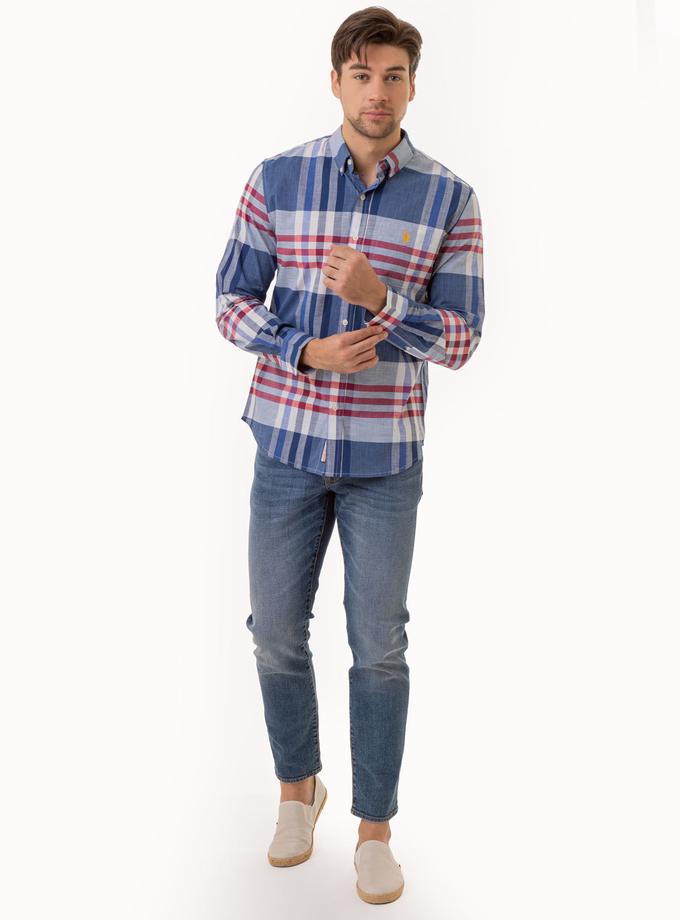 USPA LARGE PLAID LONG SLEEVE WOVEN SHIRT High Quality