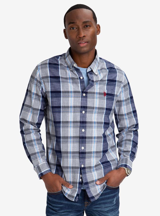 USPA LARGE PLAID SLUB POPLIN SHIRT Free shipping