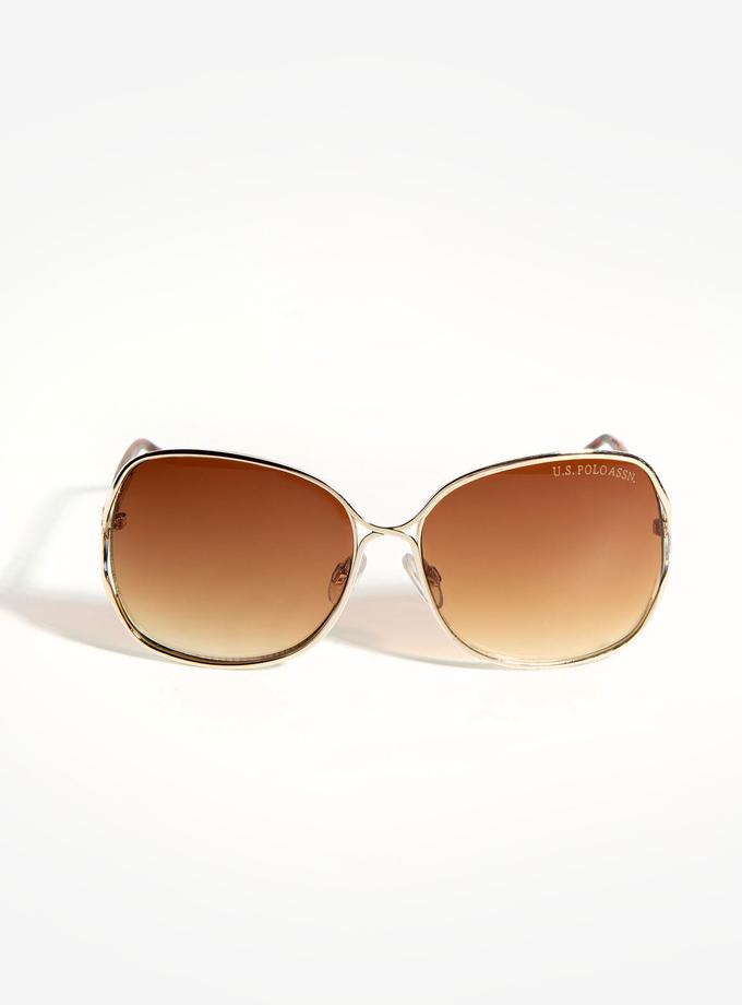 USPA LARGE RECTANGULAR METAL SUNGLASSES On Sale