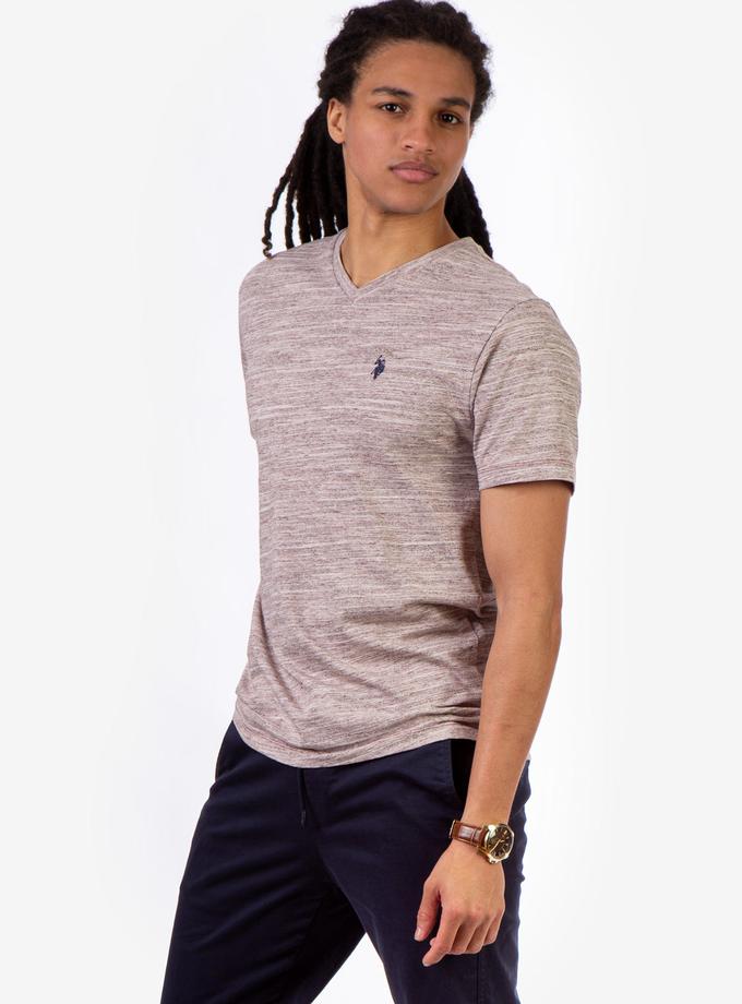 USPA LINEAR SPACE DYE V-NECK T-SHIRT Best Price