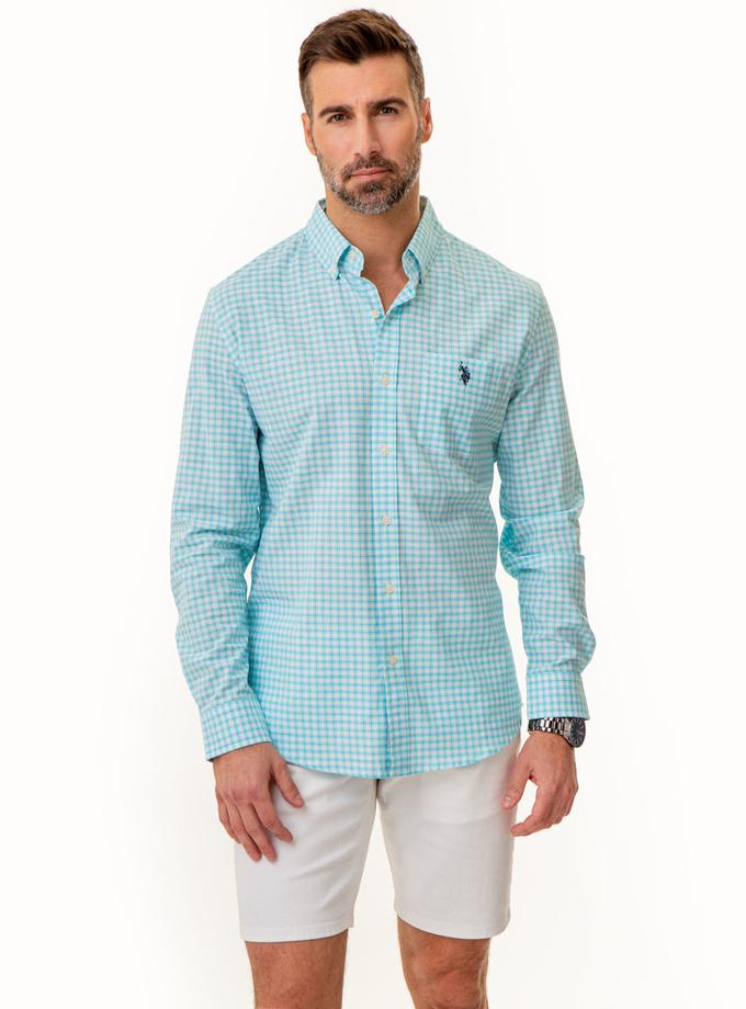 USPA LONG SLEEVE BOX PLAID WOVEN SHIRT On Sale