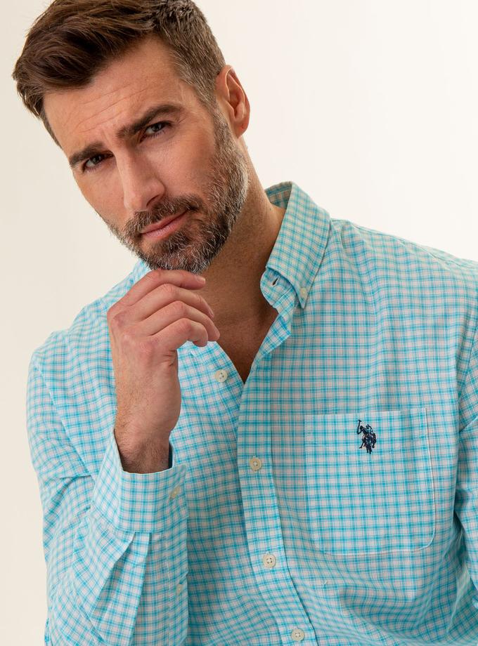 USPA LONG SLEEVE BOX PLAID WOVEN SHIRT On Sale