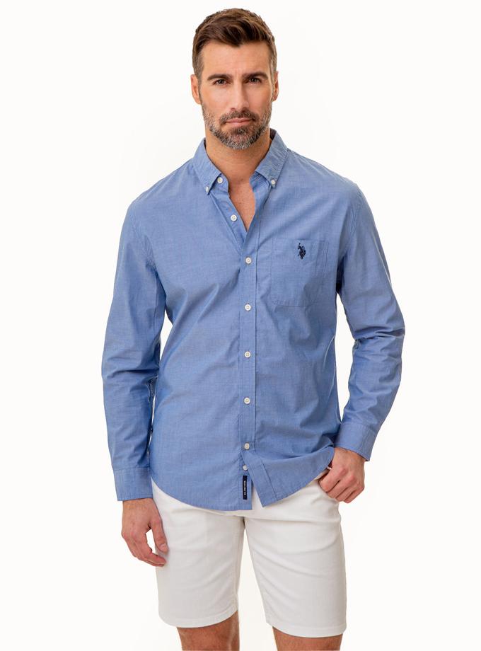 USPA LONG SLEEVE MADRAS WOVEN SHIRT On Sale