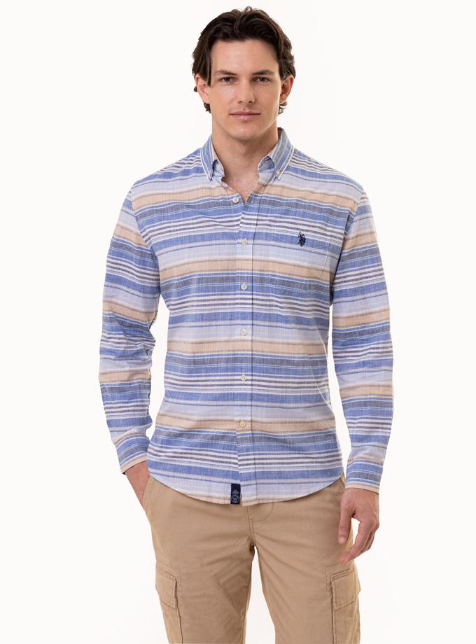 USPA LONG SLEEVE MULTI STRIPE POPLIN SHIRT Best Buy