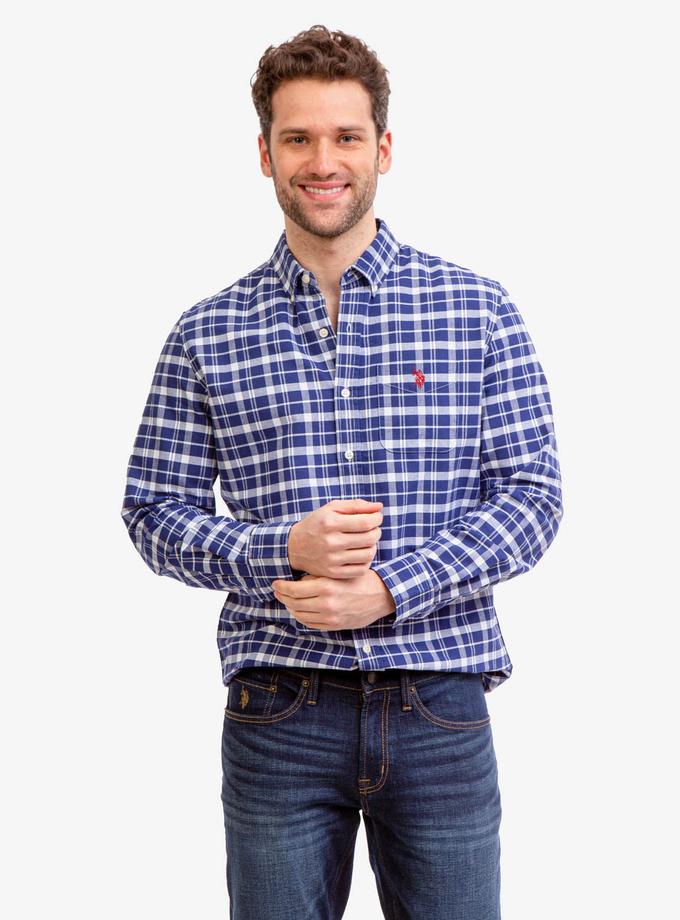 USPA LONG SLEEVE PLAID OXFORD SHIRT New Arrival