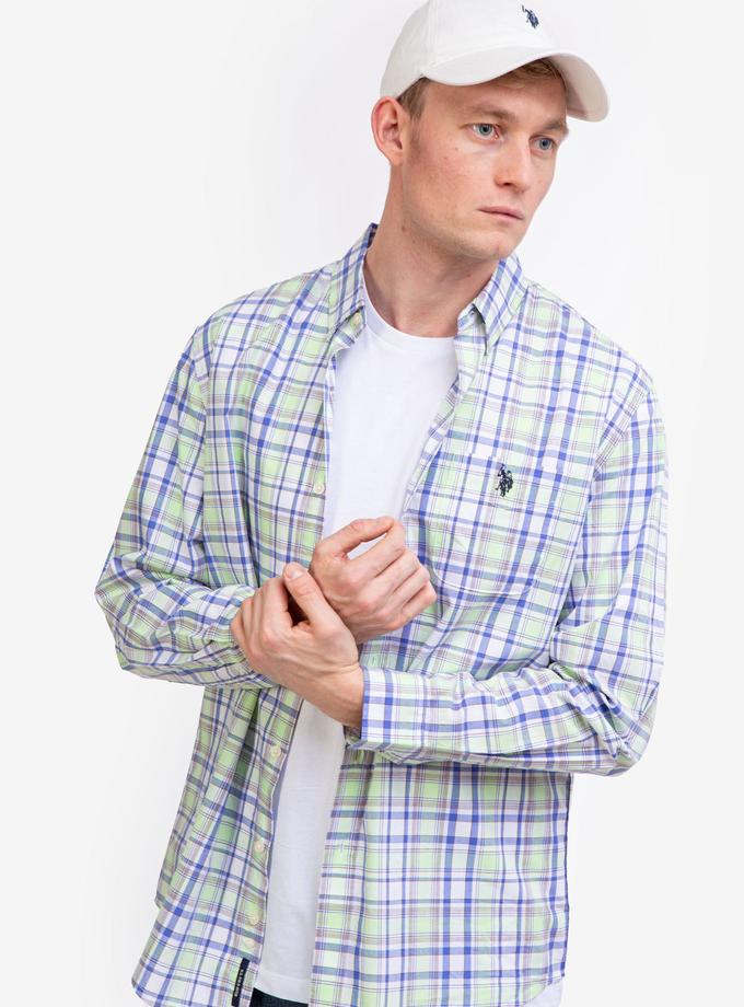 USPA LONG SLEEVE PLAID POPLIN SHIRT High Quality