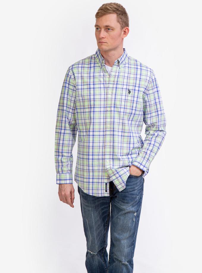 USPA LONG SLEEVE PLAID POPLIN SHIRT High Quality