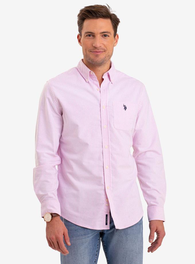 USPA LONG SLEEVE STRIPED OXFORD SHIRT High Quality