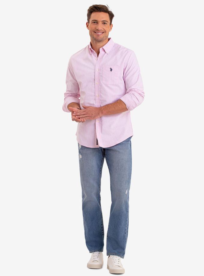 USPA LONG SLEEVE STRIPED OXFORD SHIRT High Quality