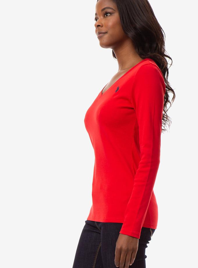 USPA LONG SLEEVE V-NECK T-SHIRT For Sale