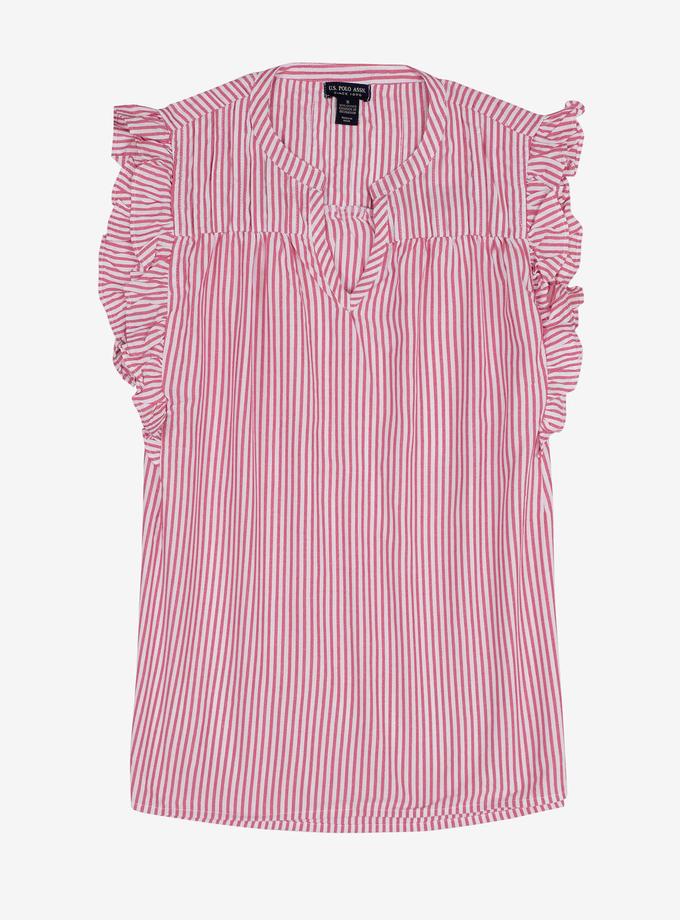 USPA LUREX STRIPED RUFFLE TOP Best Buy