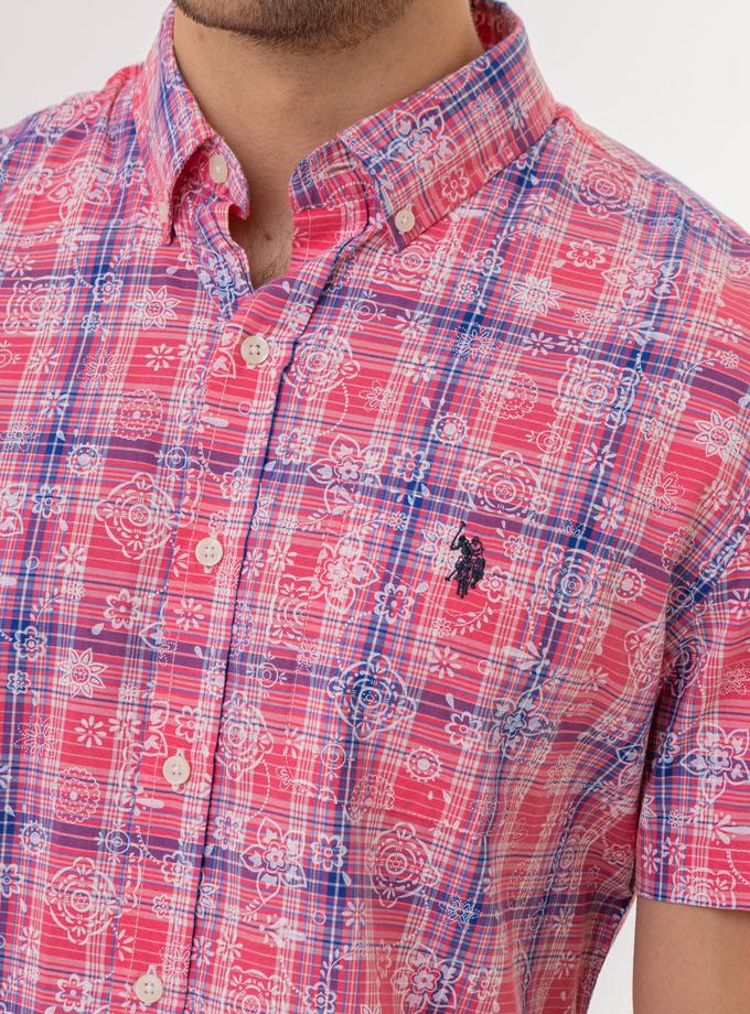 USPA MADRAS FLORAL PLAID PRINT SHIRT WITH POCKET Best Seller