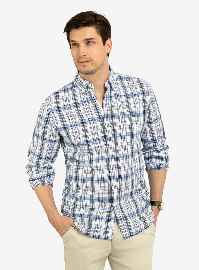 USPA MADRAS PLAID PRINT LONG SLEEVE WOVEN SHIRT Same Day Delivery