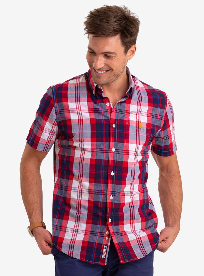 USPA MADRAS PLAID SHORT SLEEVE SHIRT For Sale