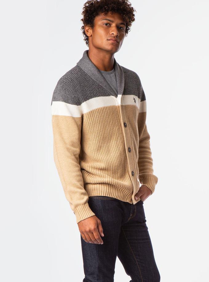 USPA MARL COLORBLOCK SHAWL CARDIGAN High Quality